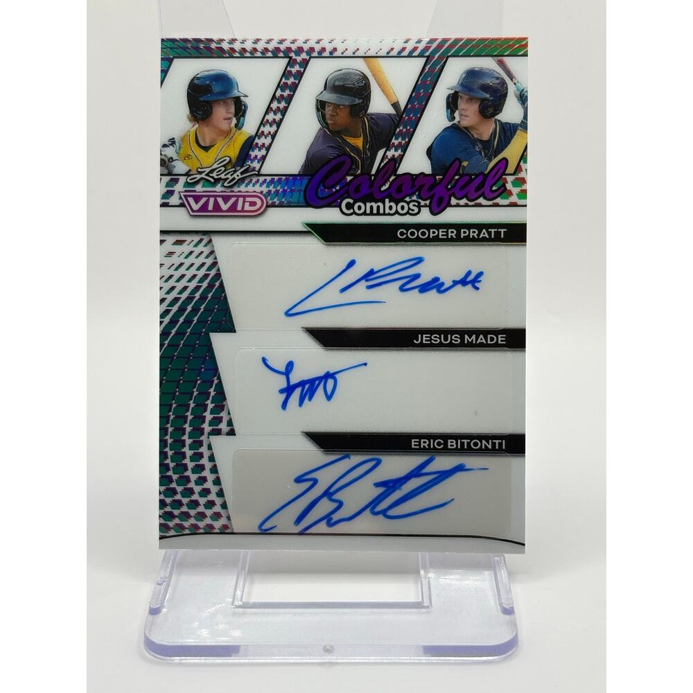 2024 Leaf Vivid Colorful Combos Jesus Made Eric Bitonti Cooper Pratt Auto 1/6 SP